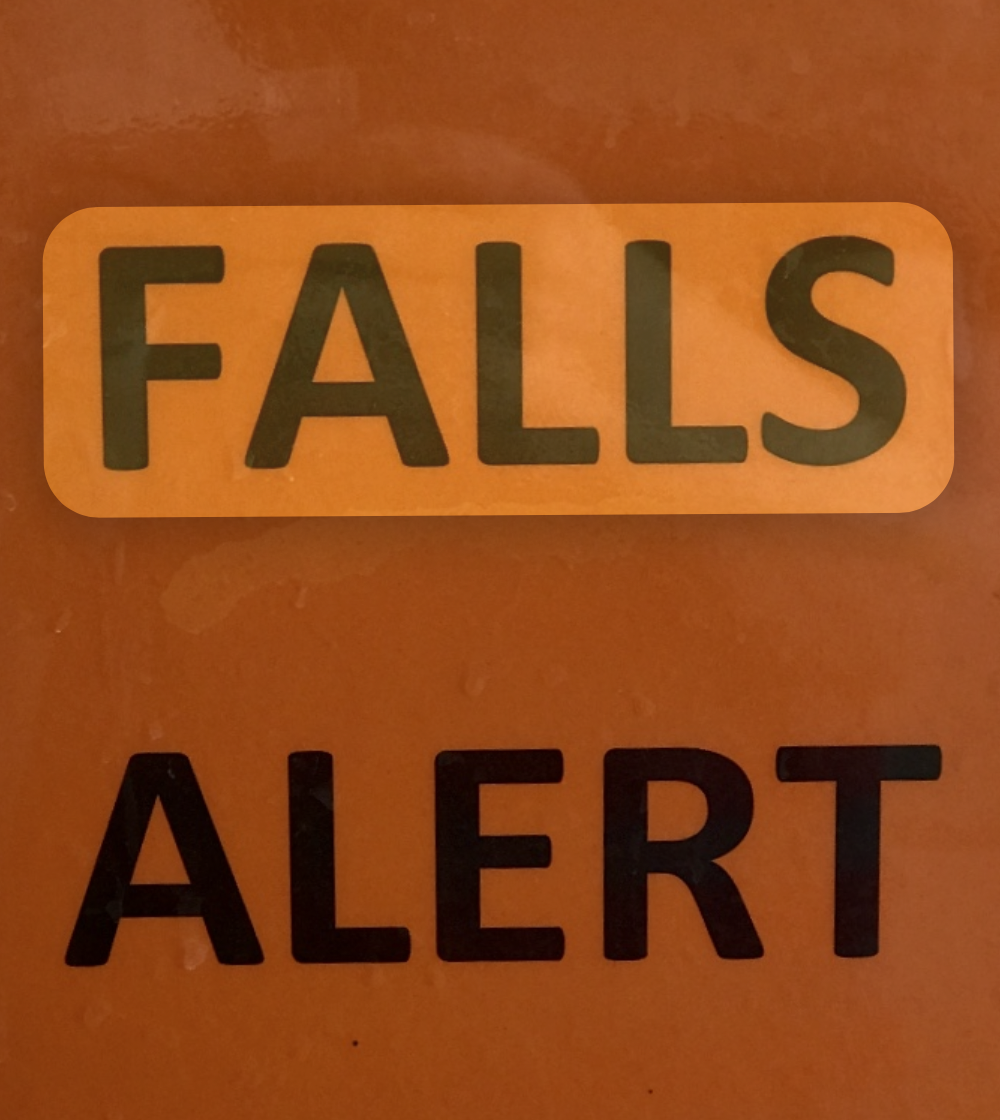 Falls alert sign